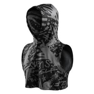 Sleefs SLF Graffiti Brush Football Crop Top Hoodie in Black, Size S​​​
